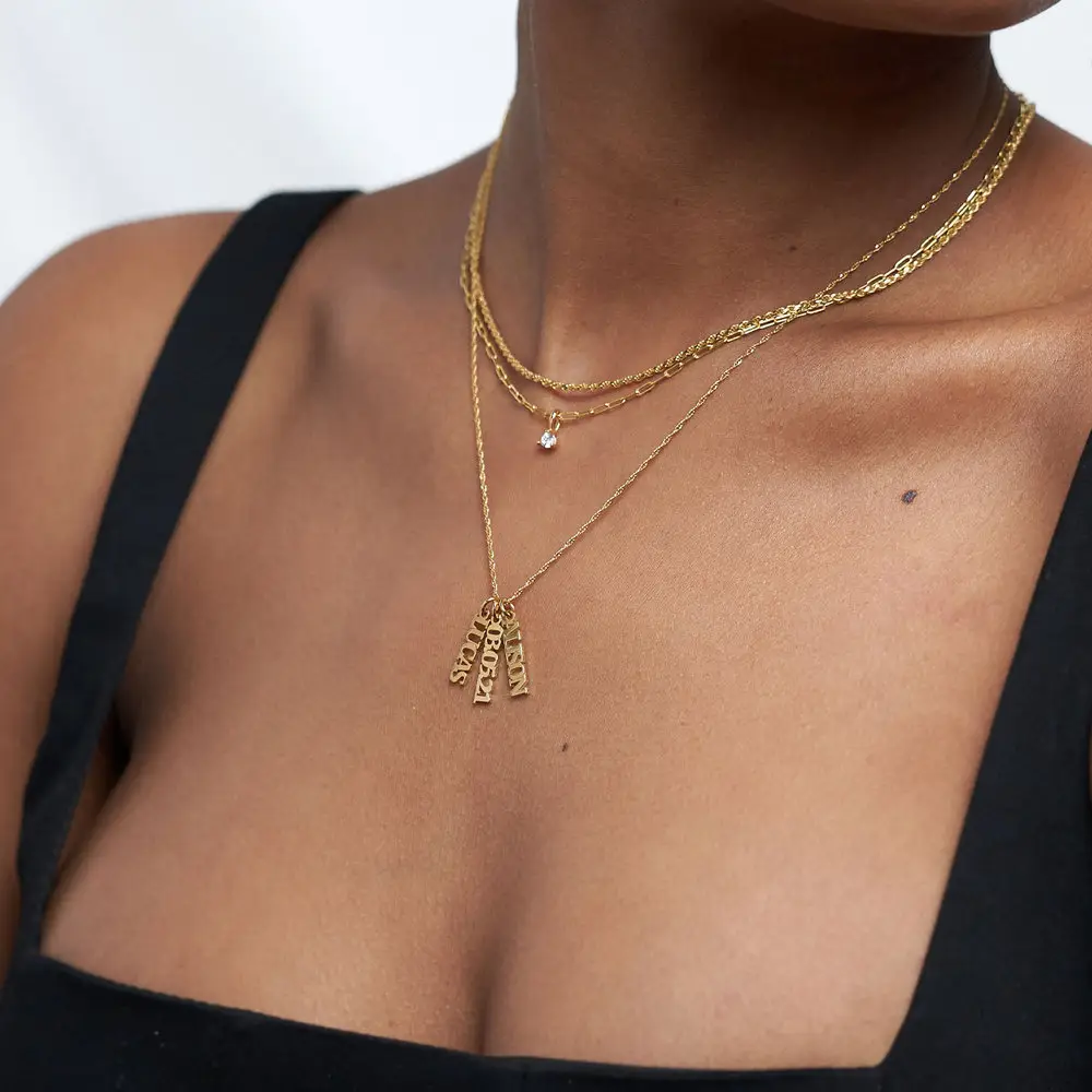 Singapore Chain Name Necklace Gold Vermeil
